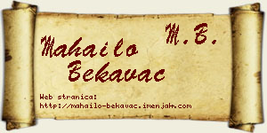 Mahailo Bekavac vizit kartica
